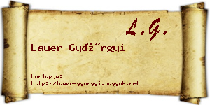 Lauer Györgyi névjegykártya